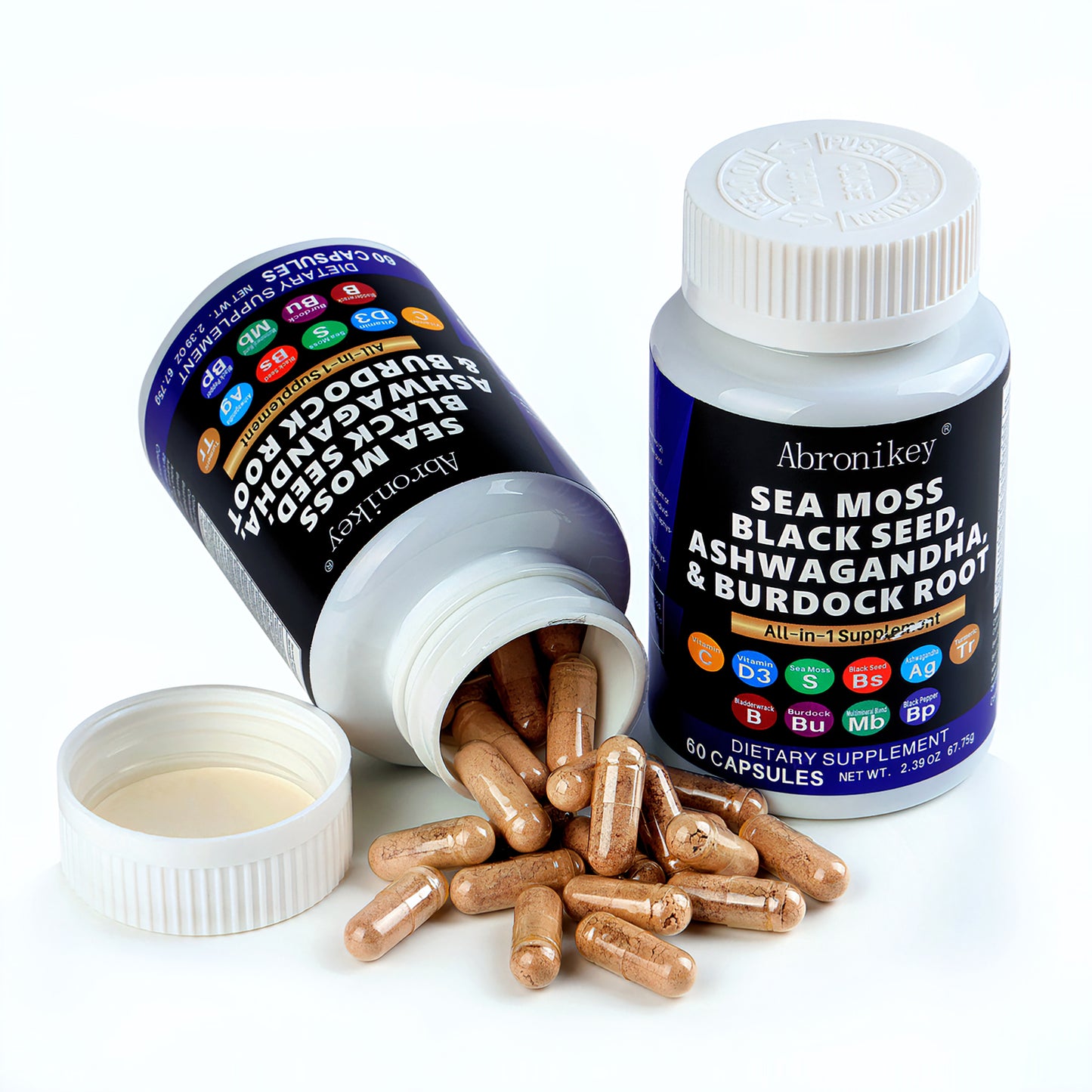 All-in-One Sea Moss, Black Seed, Ashwagandha & Burdock Root Supplement