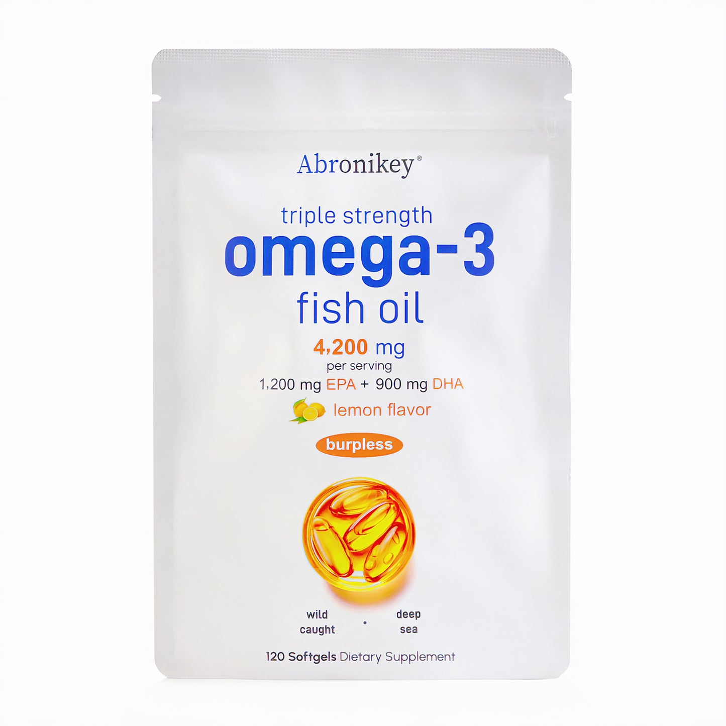 Triple Strength Omega-3 Fish Oil: Lemon Flavor Softgels